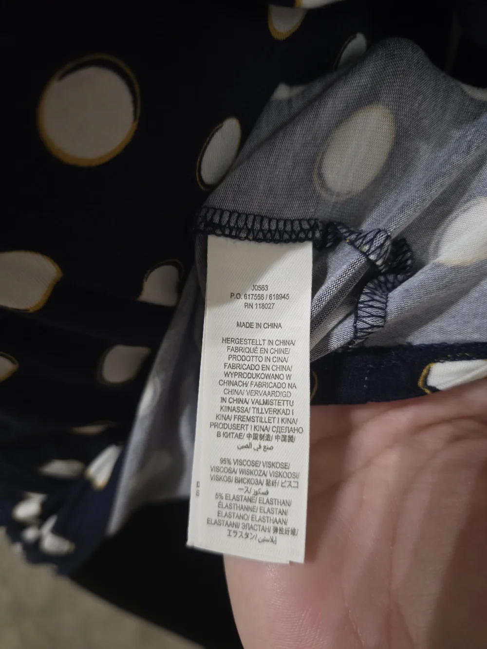 Boden Navy and White Polka Dot Long Sleeve - Picture 4 of 4